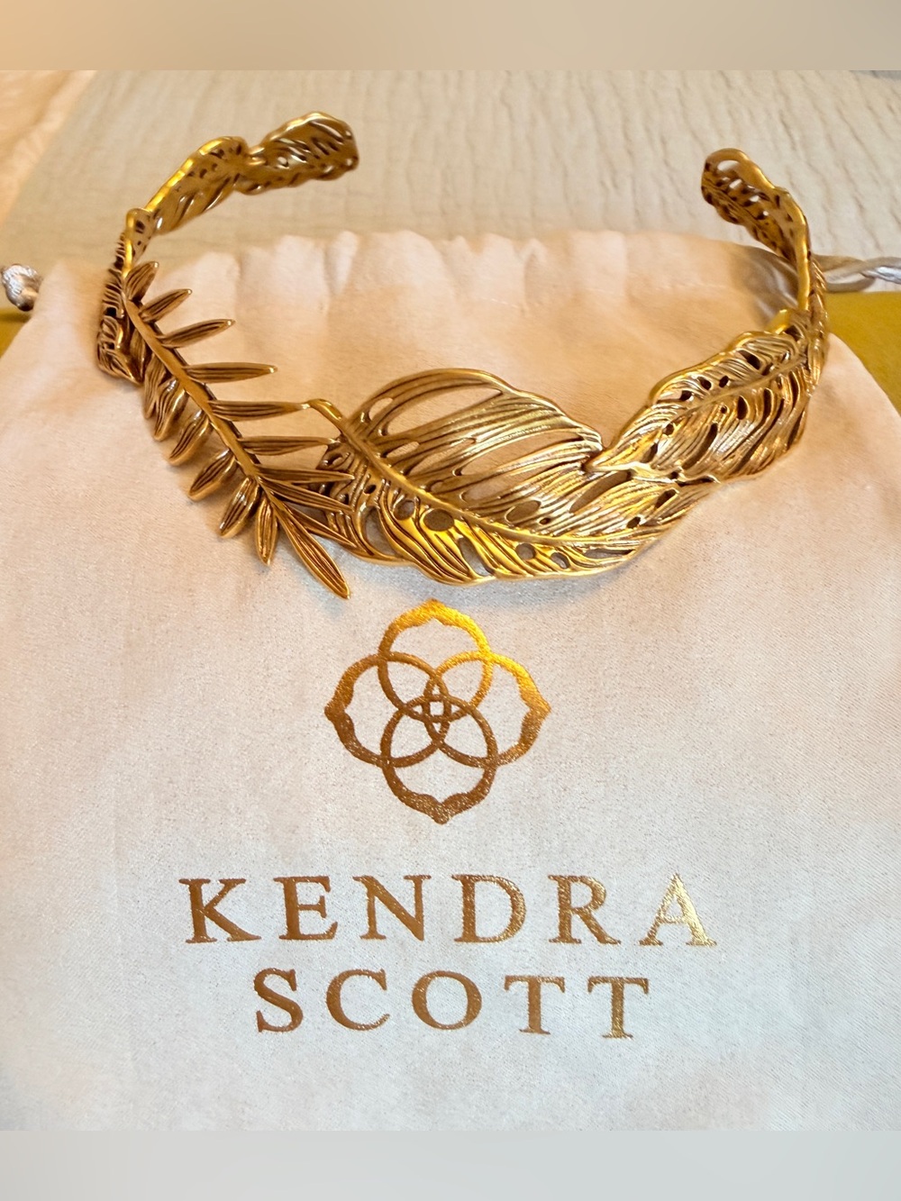 Kendra Scott Gold Leaf Necklace Collar